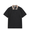 Dark Grey Polo Shirt With Check Collar