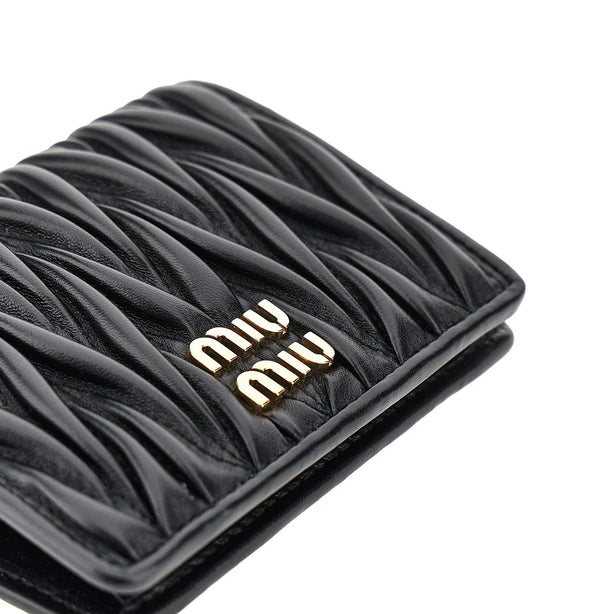 MIU MIU Matelassé nappa leather bi-fold wallet