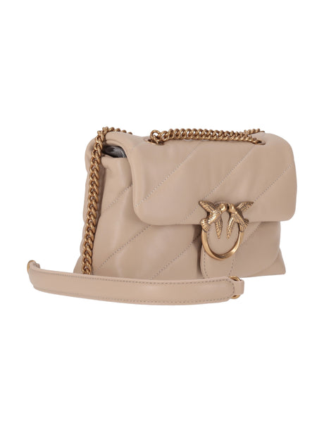 Small Lambskin Leather Shoulder Bag - Beige