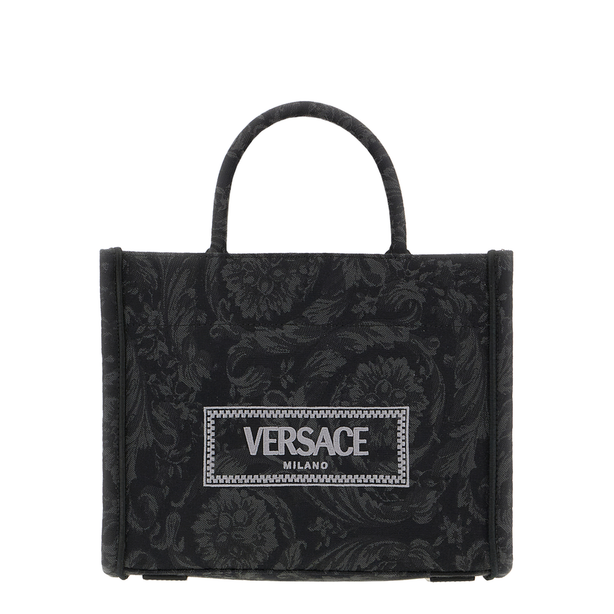 Barocco Athena Small Calfskin Shopper Bag - Black