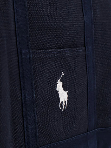 Polo Ralph Lauren Denim shoulder bag with embroidered logo on the front - Navynavy