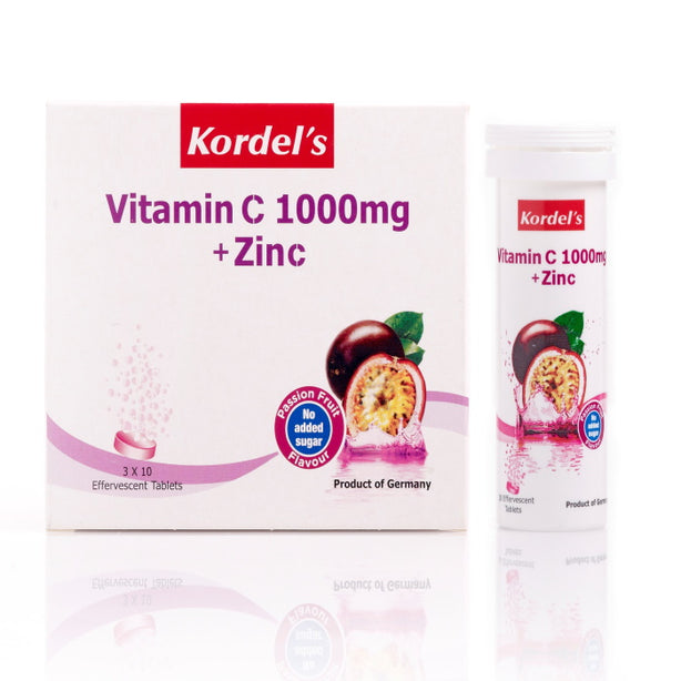 Kordel’s Effervescent Vitamin C 1000mg + Zinc (Passion ) 3xT10