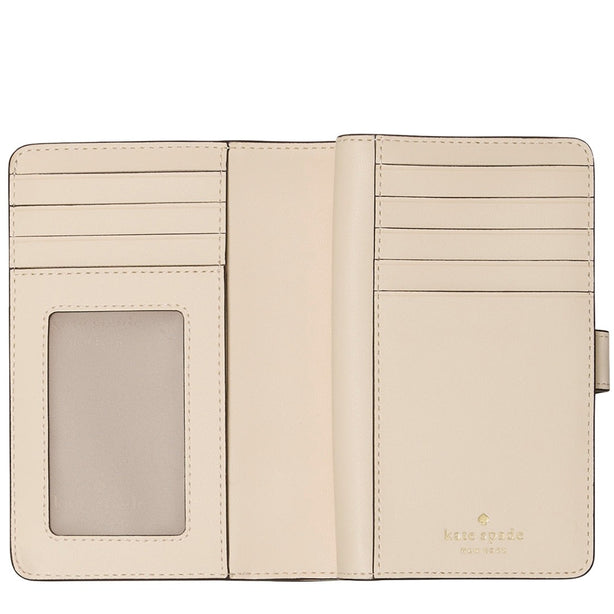 Kate Spade Spade Flower Medium Bifold Wallet - Dark Beige Moon Dust KN756