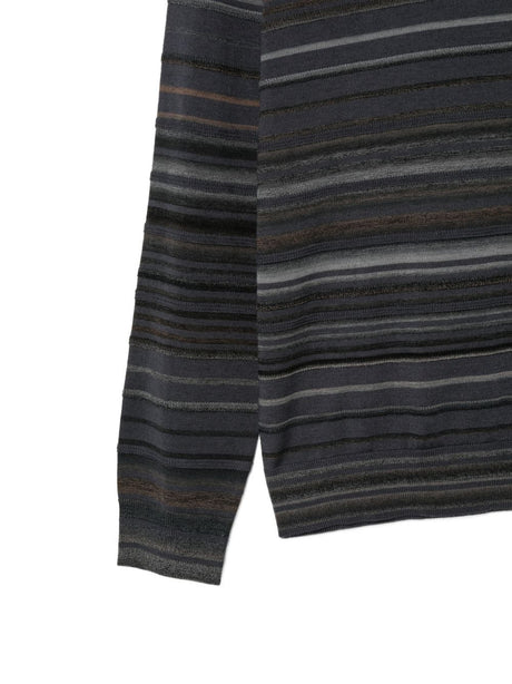 Grey Horizontal Stripe Pattern Sweater