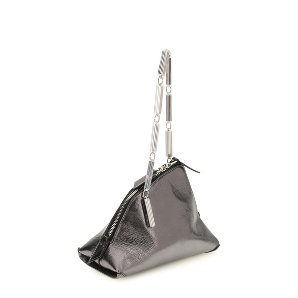 La Scala Calf Leather Clutch - Dark Grey