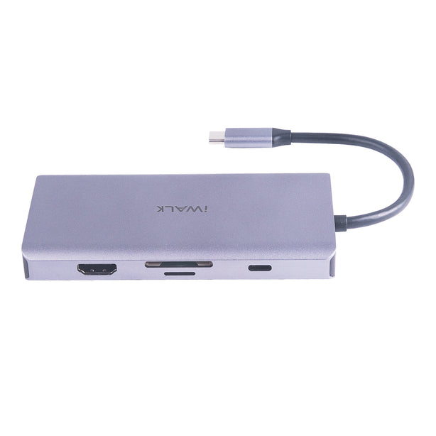 iWALK 9-in-1 Type C Hub - 3*USB/HDMI/SDC/MSDC/Gb Lan/VGA/Type C (100w)