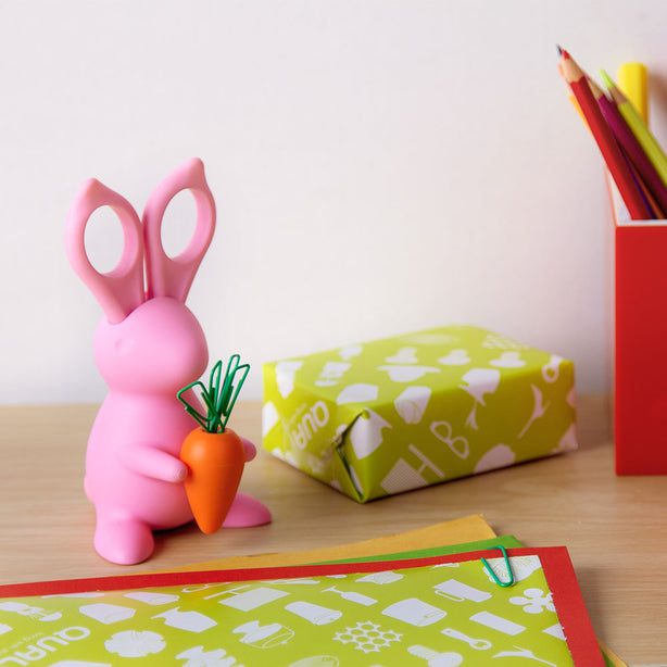 Qualy Desk Bunny Scissors & Paper Clip Holder