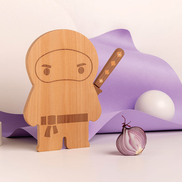 Ototo Ninja Board - Wooden Cutting Board And Knife Set