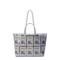 One Size Polyurethane Tote - Chalk White / Electric Blue