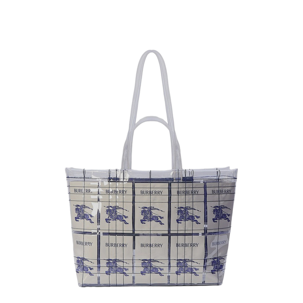One Size Polyurethane Tote - Chalk White / Electric Blue