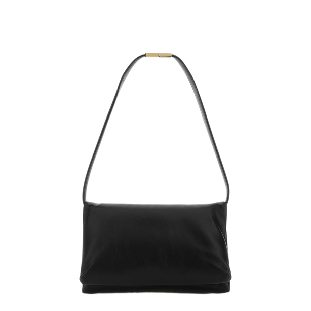 Black Leather Prisma Shoulder Bag