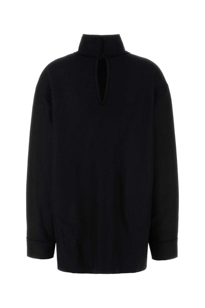 Luxury Fashion Black Wool Blend Blouse