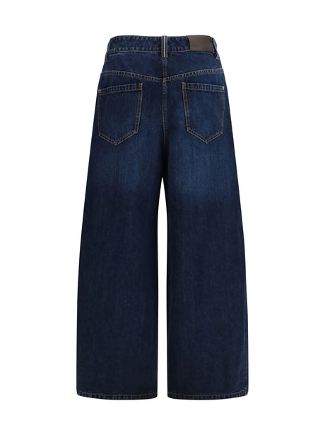 Brunello Cucinelli Barrel-leg Jeans - Essential Dark Blue Denim