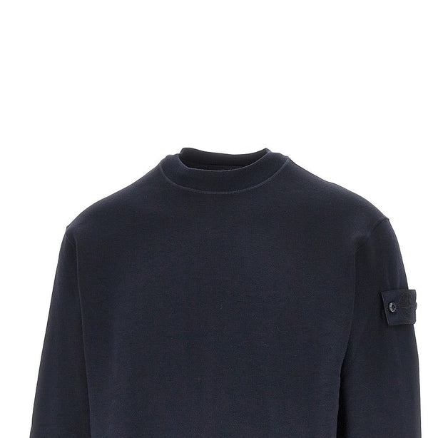 STONE ISLAND Cotton and wool sweatshirt with Logo Badge