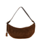Small Suede Leather Shoulder Bag - Brown