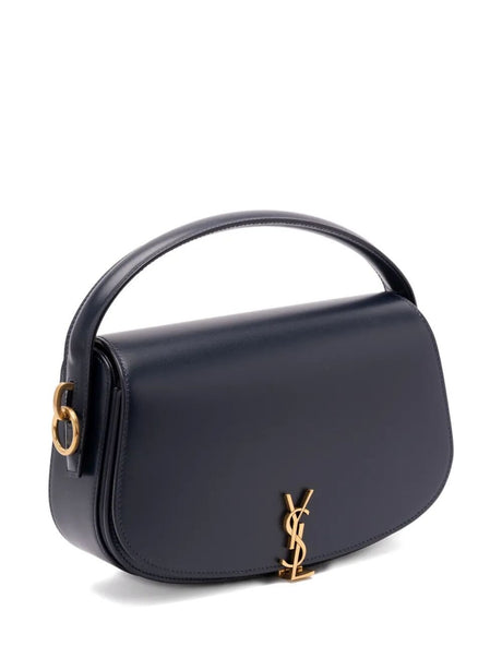 Saint Laurent Voltaire Calfskin Box Shoulder Bag - Dark Blue