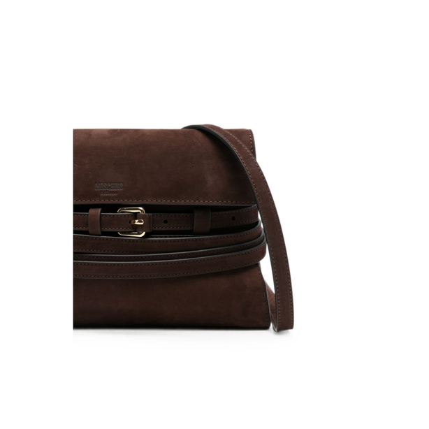 Calf Suede Crossbody - Brown