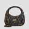 Wander Matelasse Leather Shoulder Bag in Black