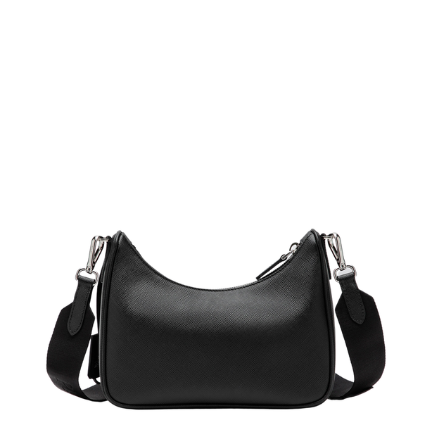 Re-Edition 2005 Saffiano Leather Shoulder Bag - Black