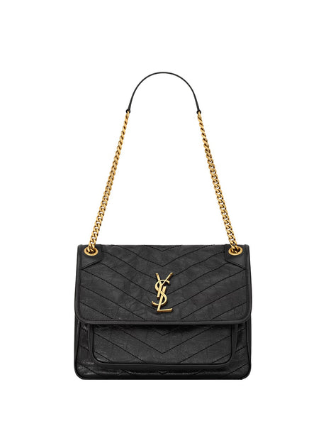 Saint Laurent Niki Medium Calfskin Shoulder Bag - Black