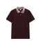 Cotton Polo Shirt With Check Collar In Vineyard Red