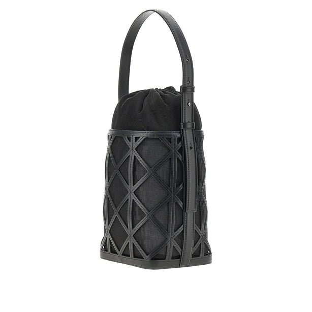 EMPORIO ARMANI Faux leather and mesh bucket bag