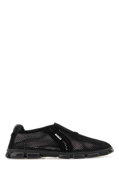 Black Mesh Slip Ons