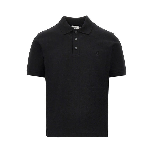 SAINT LAURENT Cassandre embroidery Boxy polo shirt