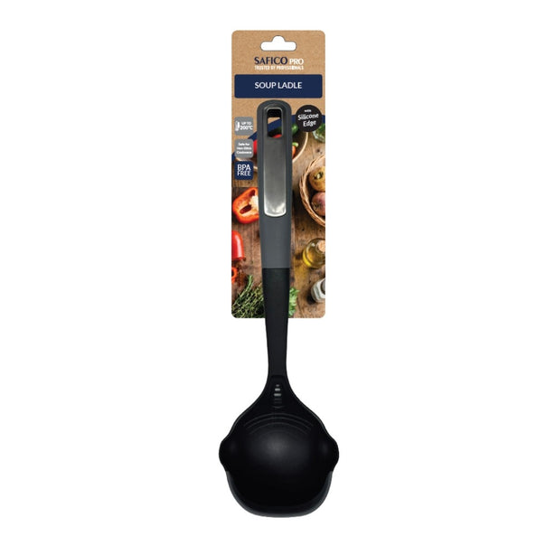 Safico Fibreglass Nylon Soup Ladle With Spout & Silicone Edge  L32.5cm Heat Resistant To 200°C