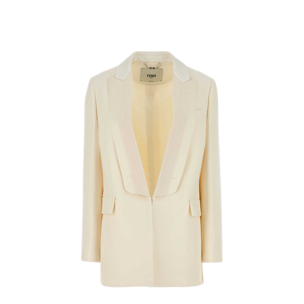 Ivory Wool Blend Blazer