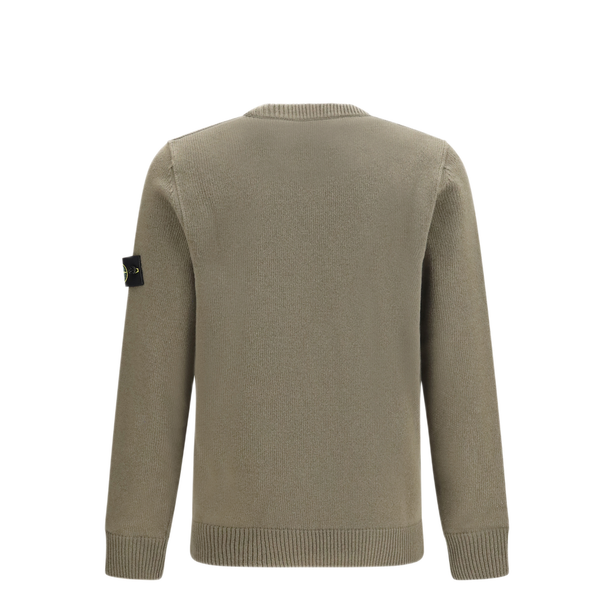 Crewneck Sweater With Logo Patch On Sleeve
