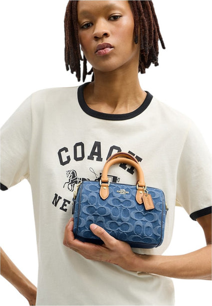 Coach Mini Rowan Crossbody Bag In Signature Denim - Indigo Blue