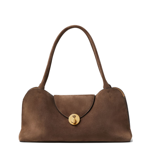 Vivian Medium Suede Shoulder Bag - Brown