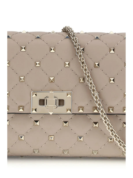 Valentino Garavani Rockstud Spike quilted Nappa Shoulder Bag - Poudre