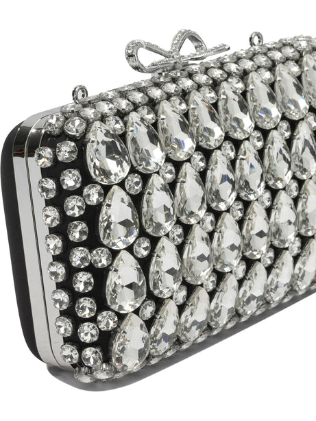 Self-Portrait Clutch with crystals - Black
