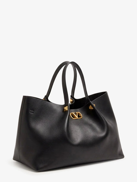 Valentino Garavani Large VLogo Signature leather tote bag - Nero