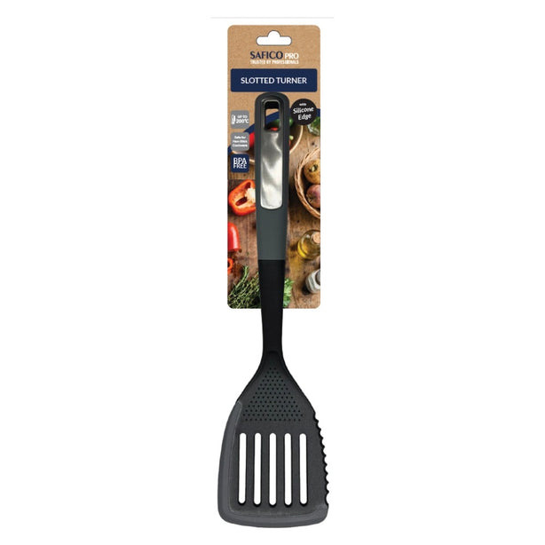 Safico Fibreglass Nylon Slotted Turner With Silicone Edge  L34.5cm Heat Resistant To 200°C