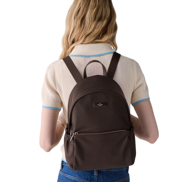 Kate Spade Carter Nylon Dome Backpack Bag - Hot Fudge KP110