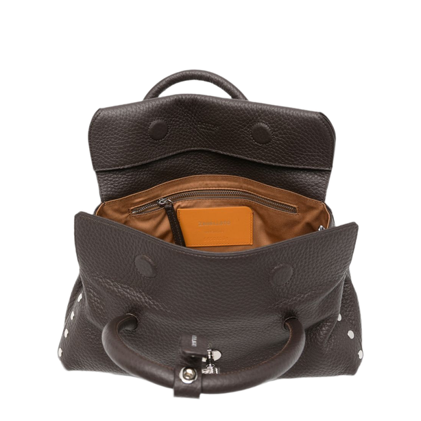 Dotta Centauro Small Calfskin Top-Handle Bag - Brown S.ZENO
