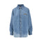 MIU MIU Logo embroidery chambray denim shirt