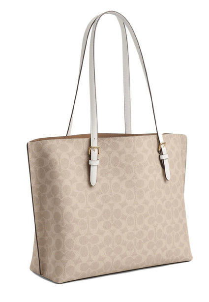Coach Mollie Tote Bag In Signature Canvas - Sand/White