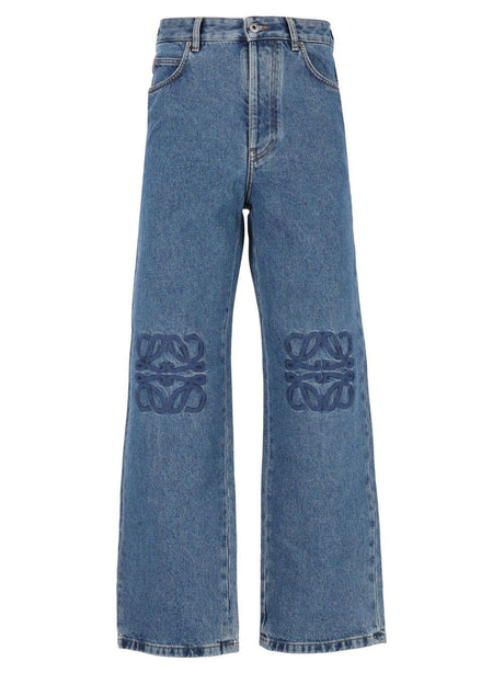 Loewe Jeans Baggy Anagram In Denim - Blue