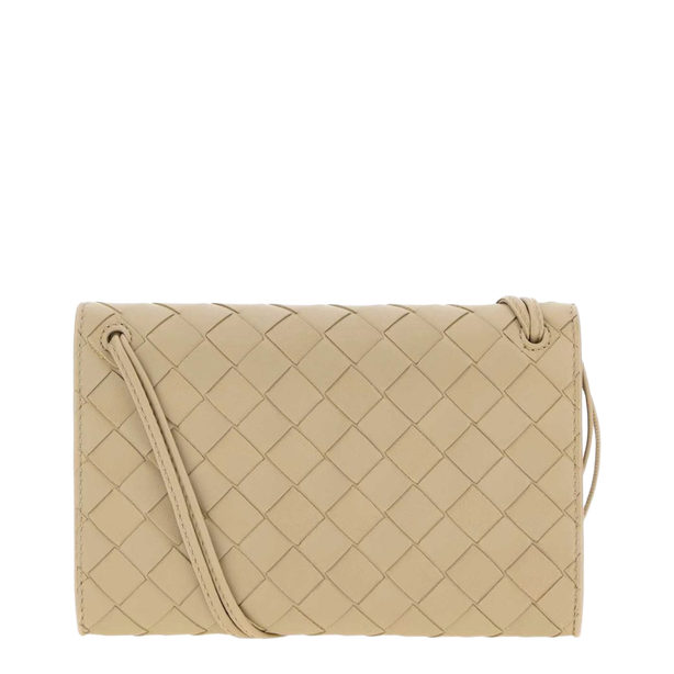 Andiamo Leather Pouch On Strap - Ecru