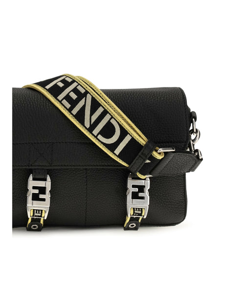 Fendi Flow Romano leather Crossbody Bag - Black