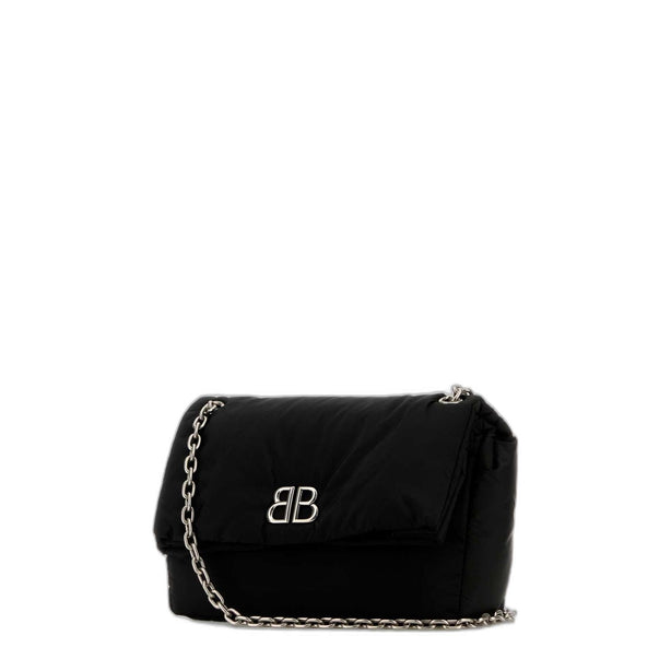 Medium Recycled Nylon Shoulder Bag - Black