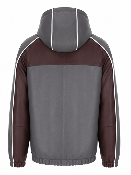 Hooded Leather Vintage Jacket