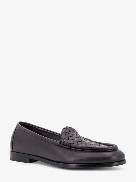 Bottega Veneta Silenzio leather loafers with Intrecciato motif - Espresso