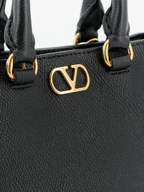 Valentino Garavani VLogo Signature Mini Leather Handbag - Nero