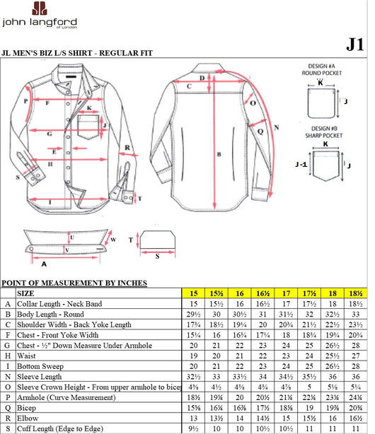 John Langford Italian Fabric L/S Business Shirt (A2)