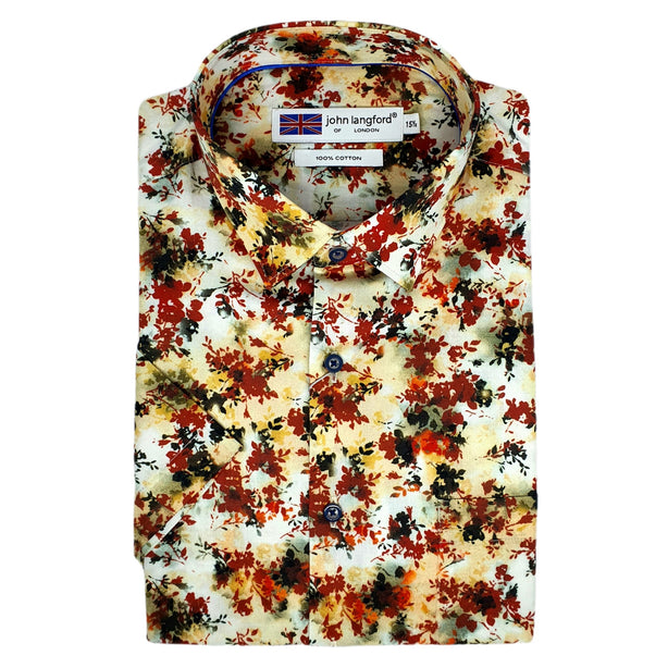 John Langford Sateen Weave Digital Print Short Sleeve Shirt (Y12)